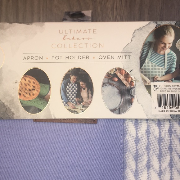 New Eco One 3 pc Set Apron/Oven Mitt/Potholder Housewarming Gift Holiday Hostess - Picture 4 of 5